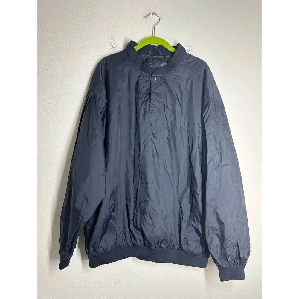 VTG Churres by Midwest Men’s Windbreaker Pullover Golf Jacket Sz XL Navy Blue